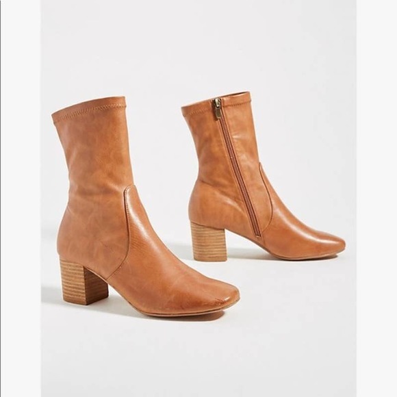 Anthropologie Shoes - Anthropologie Silent D Cabre Stacked Leather Heel Brown Boots Size 38